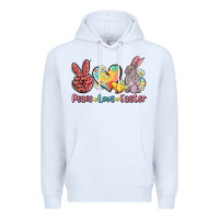 White peace love easter Premium Hoodie - AdoDesignShop