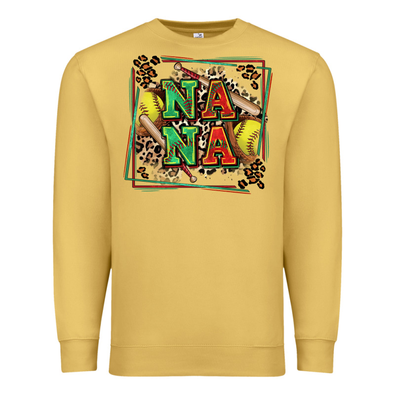 Softball Nana With Leopard Premium Sweatshirt by Zillion Design Studio | Teevron