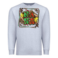 Heather Grey softball nana with leopard Premium Sweatshirt - Zillion Design Studio