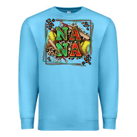Ocean Blue softball nana with leopard Premium Sweatshirt - Zillion Design Studio