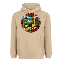 Mushroom Christmas Farm Tractor Heavyweight Hoodie - RanaPortraitStore