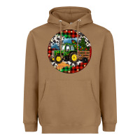 Toasted Coconut Christmas Farm Tractor Heavyweight Hoodie - RanaPortraitStore