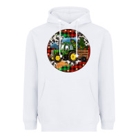 White Christmas Farm Tractor Heavyweight Hoodie - RanaPortraitStore