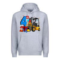 Heather Grey forklift birthday four Premium Hoodie - Artiststas