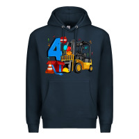 Navy forklift birthday four Premium Hoodie - Artiststas