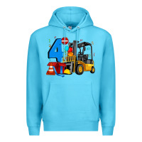 Ocean Blue forklift birthday four Premium Hoodie - Artiststas