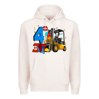 Pale Pink forklift birthday four Premium Hoodie - Artiststas
