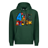 Sports Green forklift birthday four Premium Hoodie - Artiststas