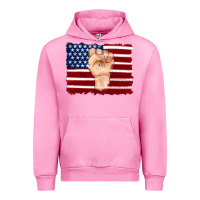 Fuchsia Pink american flag with hand Urban Hoodie - Artiststas