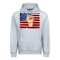 Heather Grey american flag with hand Urban Hoodie - Artiststas