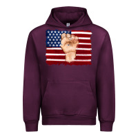 Mauve Wine american flag with hand Urban Hoodie - Artiststas