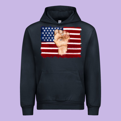 American Flag With Hand Urban Hoodie Designed By Artiststas