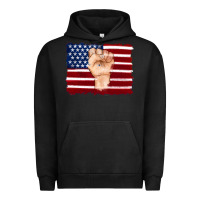Pigment Black american flag with hand Urban Hoodie - Artiststas