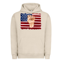 Pigment French Oak american flag with hand Urban Hoodie - Artiststas