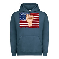 Pigment Midnight Navy american flag with hand Urban Hoodie - Artiststas