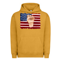 Pigment Peanut Butter american flag with hand Urban Hoodie - Artiststas
