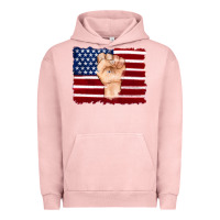 Pigment Salmon american flag with hand Urban Hoodie - Artiststas