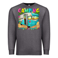 Charcoal Heather camping is my happy place Premium Sweatshirt - texasbilliewilder