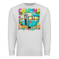 Dove Grey camping is my happy place Premium Sweatshirt - texasbilliewilder