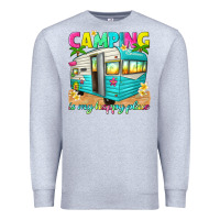 Heather Grey camping is my happy place Premium Sweatshirt - texasbilliewilder
