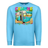 Ocean Blue camping is my happy place Premium Sweatshirt - texasbilliewilder