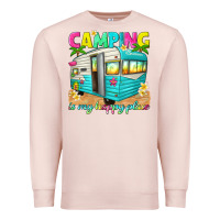 Pale Pink camping is my happy place Premium Sweatshirt - texasbilliewilder