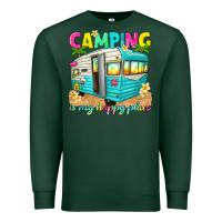 Sports Green camping is my happy place Premium Sweatshirt - texasbilliewilder