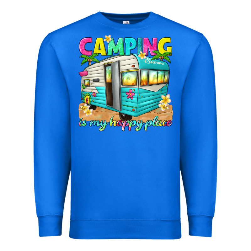 Camping Is My Happy Place Premium Sweatshirt by texasbilliewilder | Teevron