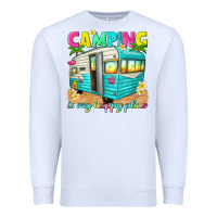 White camping is my happy place Premium Sweatshirt - texasbilliewilder