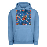 Pigment Pebble Blue 4th of july hotdog seamless pattern Urban Hoodie - BundleAndBundleShop