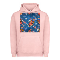 Pigment Salmon 4th of july hotdog seamless pattern Urban Hoodie - BundleAndBundleShop