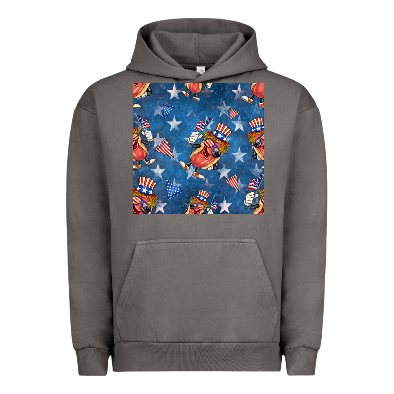 4th Of July Hotdog Seamless Pattern Urban Hoodie by BundleAndBundleShop | Teevron