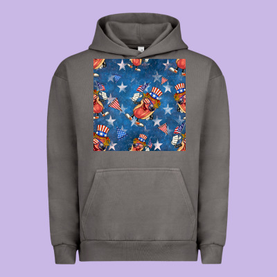 4th Of July Hotdog Seamless Pattern Urban Hoodie Designed By Bundleandbundleshop