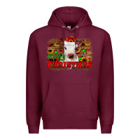 Burgundy merry christmas Premium Hoodie - JahusDesignShop