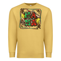 Antique Gold softball mama with leopard Premium Sweatshirt - Zillion Design Studio