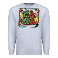 Heather Grey softball mama with leopard Premium Sweatshirt - Zillion Design Studio