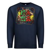 Navy softball mama with leopard Premium Sweatshirt - Zillion Design Studio