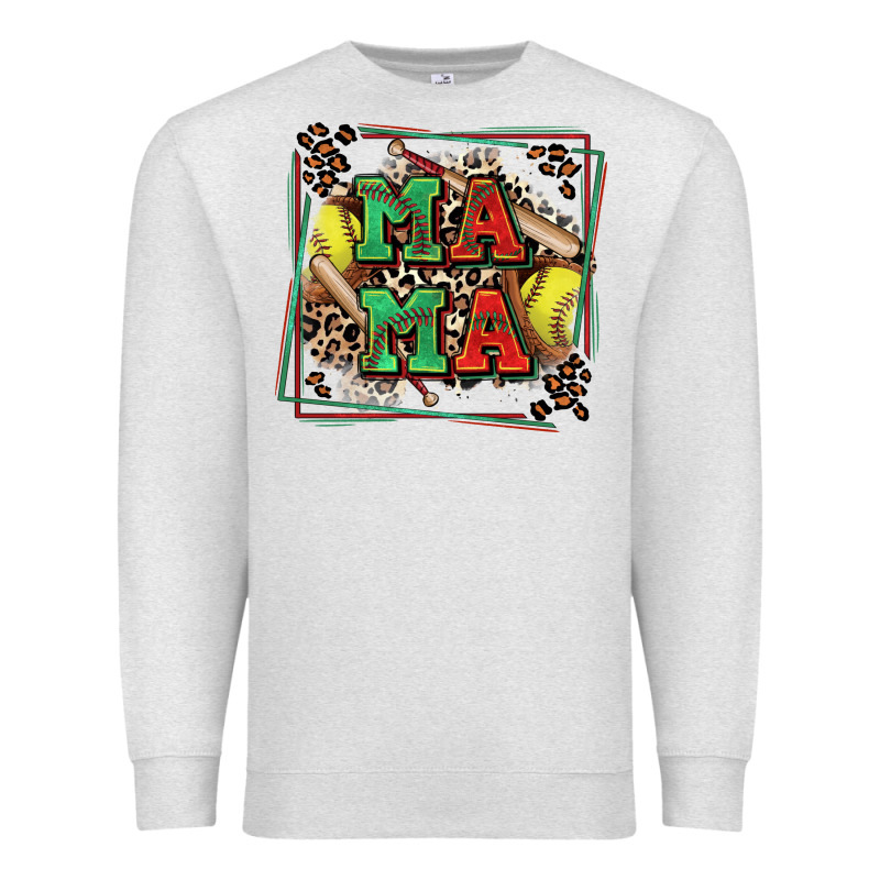 Softball Mama With Leopard Premium Sweatshirt by Zillion Design Studio | Teevron