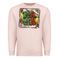 Pale Pink softball mama with leopard Premium Sweatshirt - Zillion Design Studio