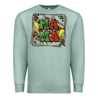 Seafoam softball mama with leopard Premium Sweatshirt - Zillion Design Studio