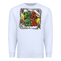White softball mama with leopard Premium Sweatshirt - Zillion Design Studio