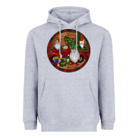 Heather Grey Gnome Truck Christmas Heavyweight Hoodie - RanaPortraitStore