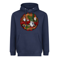 Navy Gnome Truck Christmas Heavyweight Hoodie - RanaPortraitStore