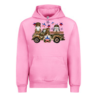 Fuchsia Pink camouflage gnomes american flag star truck Urban Hoodie - Artiststas