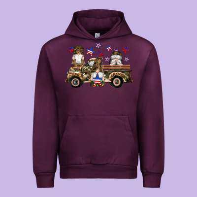 Camouflage Gnomes American Flag Star Truck Urban Hoodie Designed By Artiststas