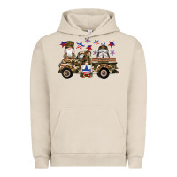 Pigment French Oak camouflage gnomes american flag star truck Urban Hoodie - Artiststas