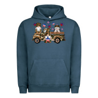 Pigment Midnight Navy camouflage gnomes american flag star truck Urban Hoodie - Artiststas