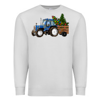 Dove Grey Christmas farm tractor Premium Sweatshirt - RanaPortraitStore