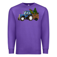 Purple Christmas farm tractor Premium Sweatshirt - RanaPortraitStore