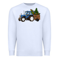 White Christmas farm tractor Premium Sweatshirt - RanaPortraitStore